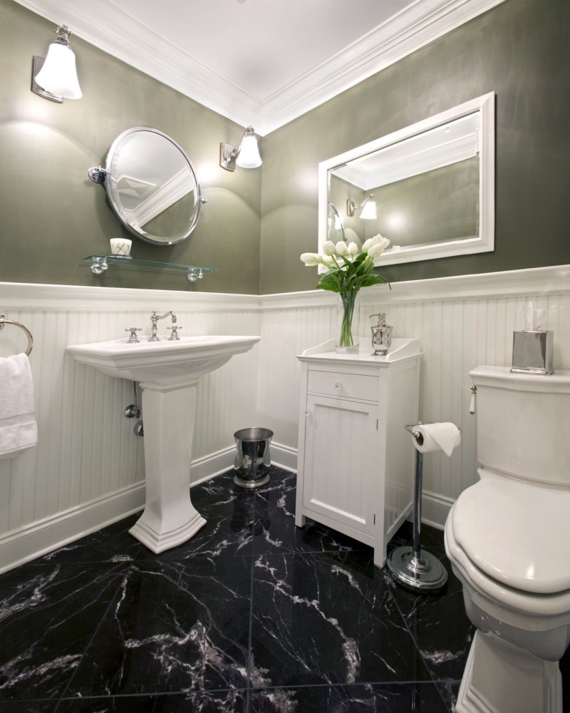 Dark Black Marble Bathroom плитка